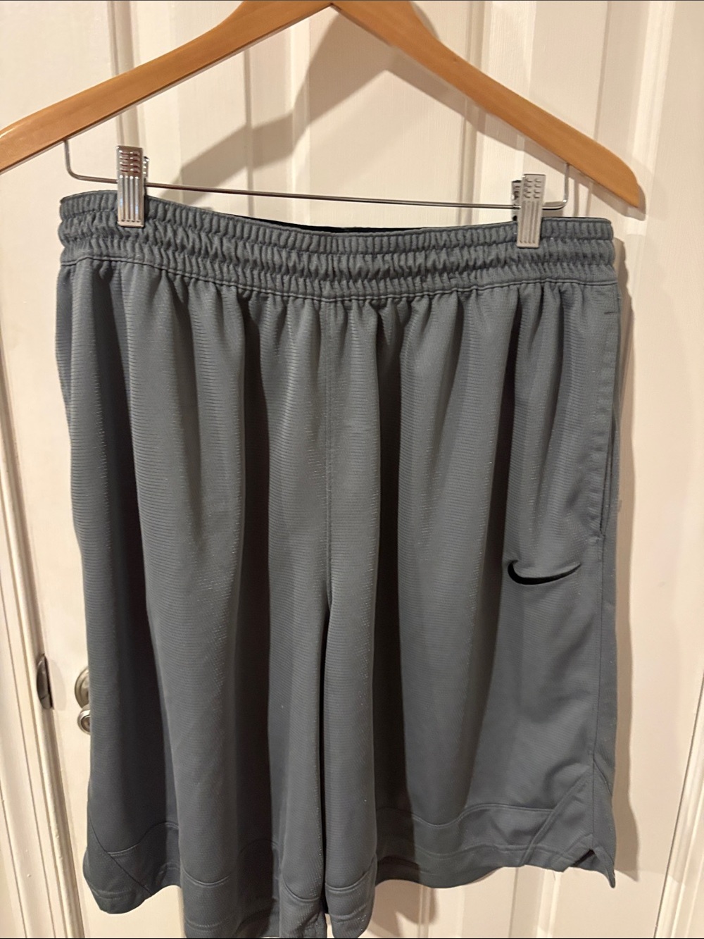 Nike Men's Athletic Shorts in Heather Gray with Black Swoosh